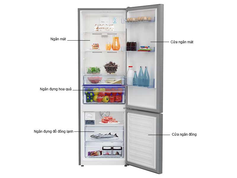 Tủ Lạnh Beko RCNT375I50VZX Inverter 