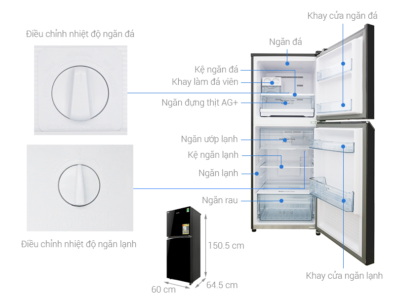 Thông số kỹ thuật Tủ lạnh Panasonic Inverter 268 lít NR-BL300PKVN