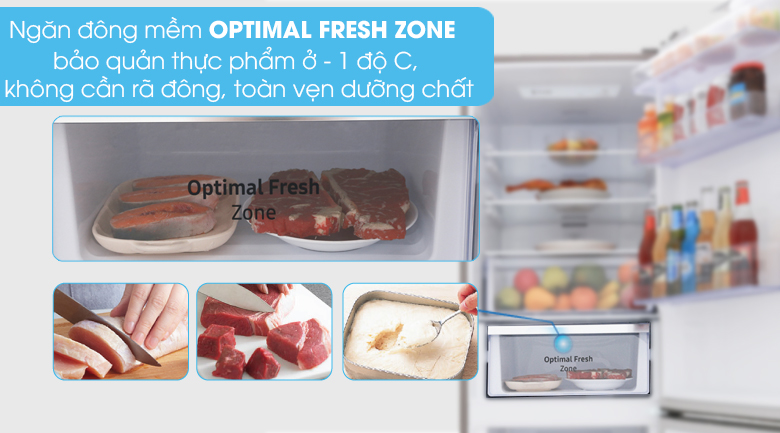 Ngăn đông mềm Optimal Fresh Zone - Tủ lạnh Samsung Inverter 310 lít RB30N4010S8/SV