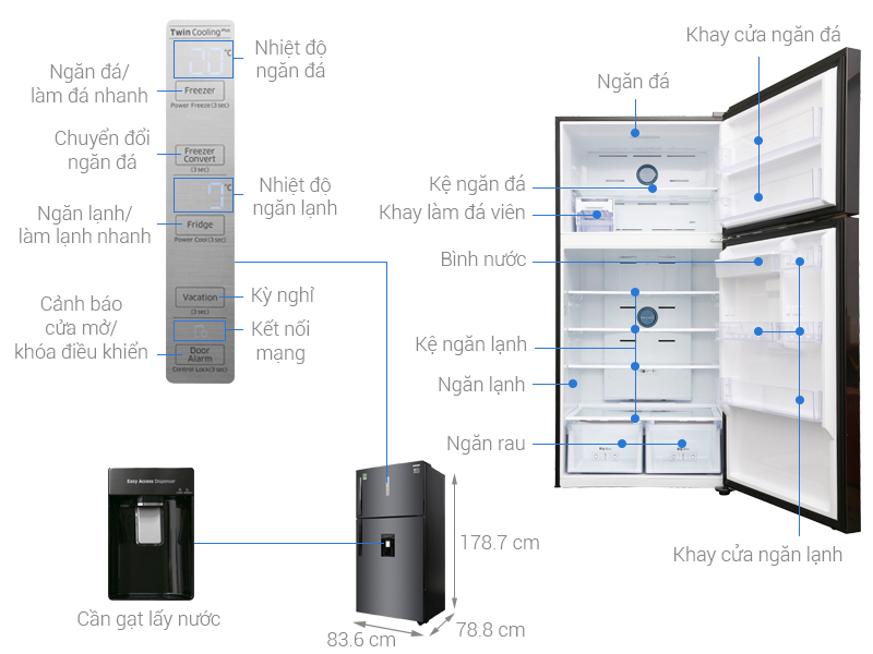 Thông số kỹ thuật Tủ lạnh Samsung Inverter 586 lít RT58K7100BS/SV